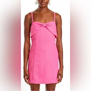 Aqua Textured Bow Front Dress